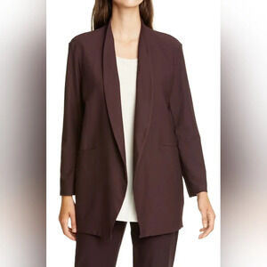 NWT Eileen Fisher Cardigan Blazer Open Long Jacket Brown size Medium